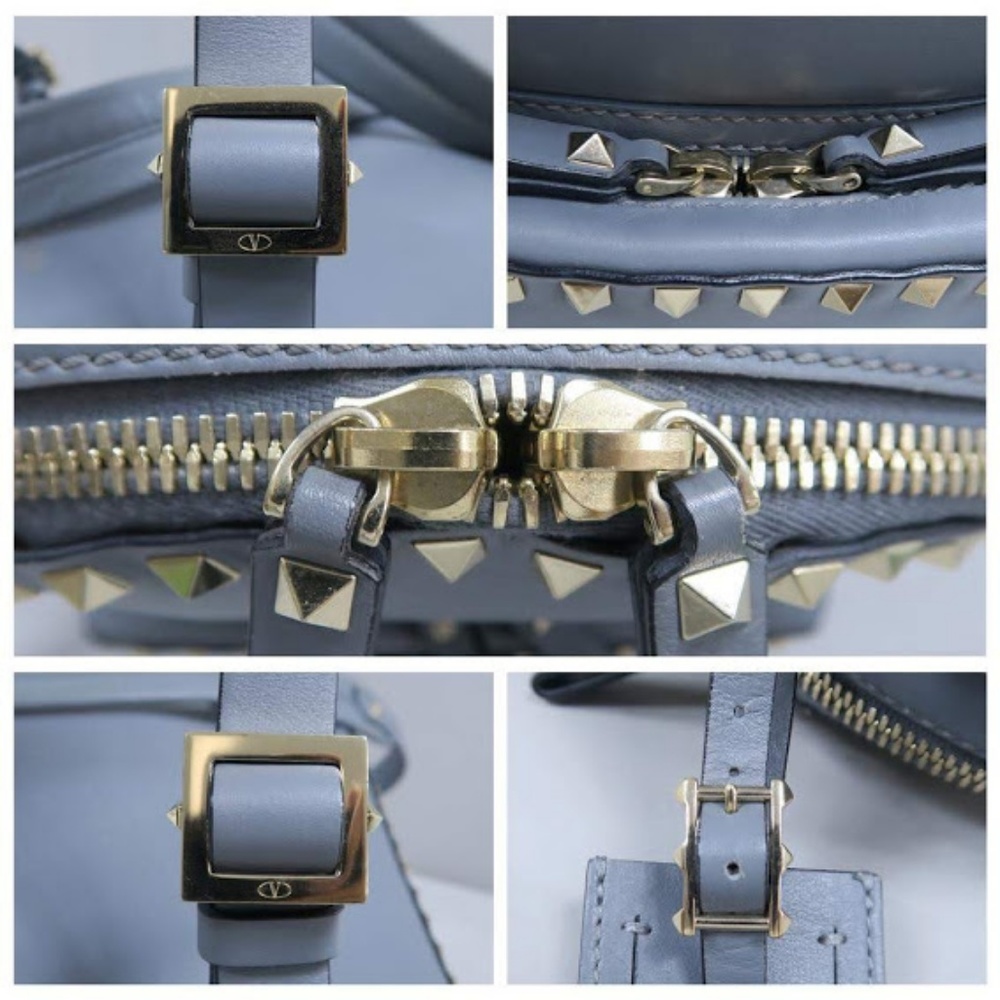 SOLD Valentino Rockstud Grey Leather Backpack - Picture 5 of 8